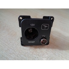 Powerpart C-Line Black 12v volt TV Socket PO412 Caravan Motorhome SC124-2